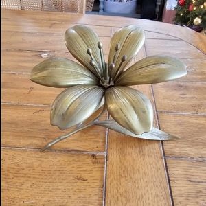 MCM Vintage Brass Lotus Flower Ash Tray (1)